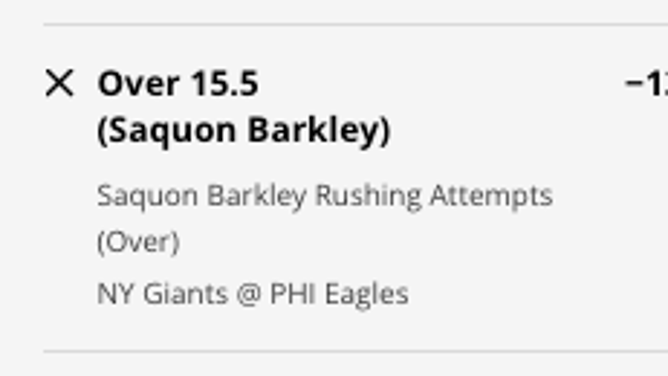 New York Giants RB Saquon Barkley's rushing attempt prop from DraftKings Sportsbook as of Thursday, Jan. 19th at 5 p.m. ET.