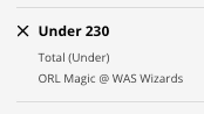 Odds for the OVER in Orlando Magic at Washington Wizards from DraftKings Sportsbook as of Saturday, Jan. 21st at 2:10 p.m. ET.