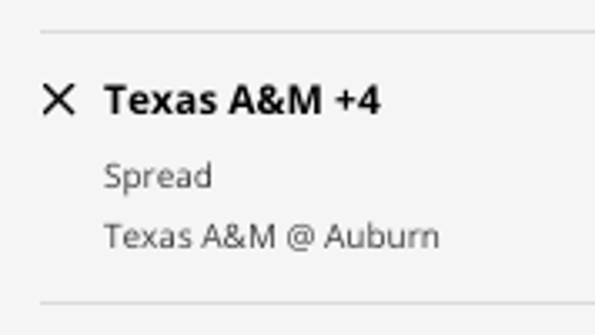 The Texas A&M Aggies' odds at the Auburn Tigers from DraftKings Sportsbook as of Wednesday, Jan. 25th at 3 p.m. ET.