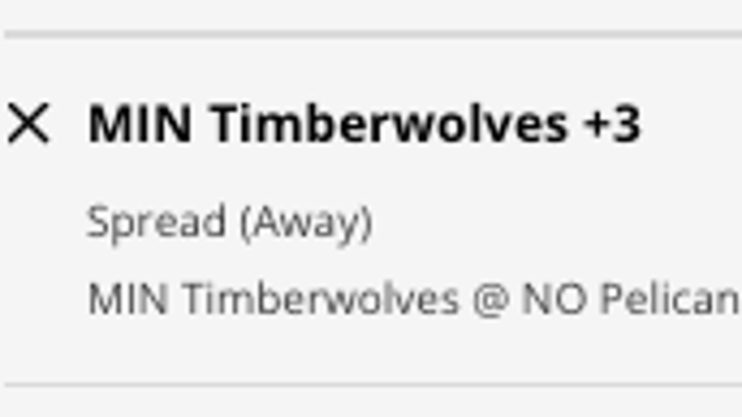The Minnesota Timberwolves' odds at the New Orleans Pelicans from DraftKings Sportsbook as of Wednesday, Jan. 25th at 11:20 a.m. ET.