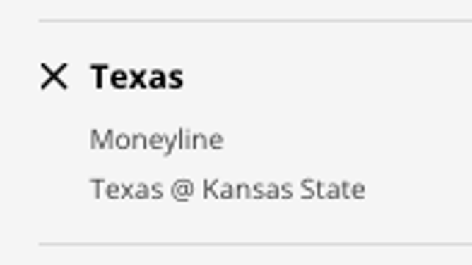 The Texas Longhorns' odds at Kansas State Wildcats from DraftKings Sportsbook as of Saturday, February 4th at 1 p.m. ET.