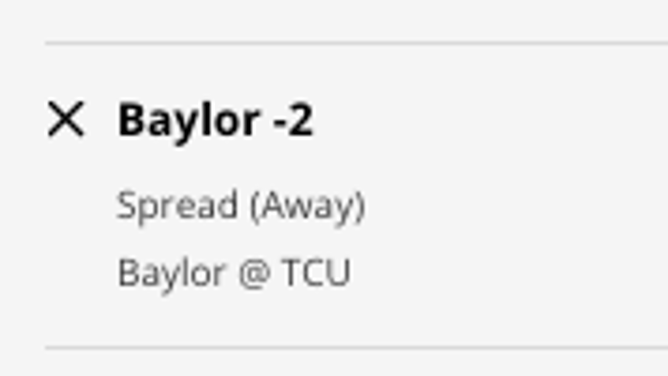 The Baylor Bears' odds at the TCU Horned Frog from DraftKings Sportsbook as of Saturday, Feb. 11 at 2 p.m. ET.