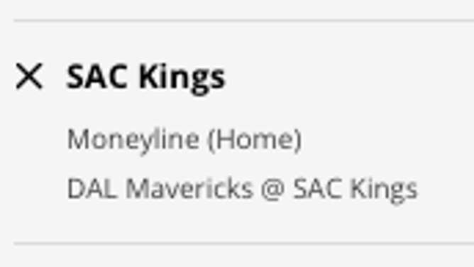 The Sacramento Kings' odds vs. the Dallas Mavericks from DraftKings Sportsbook as of Saturday, Feb. 11 at 12:15 p.m. ET.