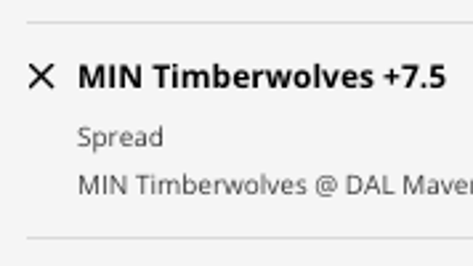 The Minnesota Timberwolves' odds at the Dallas Mavericks from DraftKings Sportsbook as of Monday, Feb. 13 at 1 p.m. ET.
