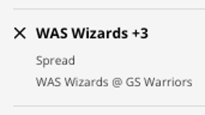 The Washington Wizards' odds at the Golden State Warriors from DraftKings Sportsbook as of Monday, Feb. 13th at 1:20 p.m. ET.