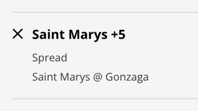 The Saint Marys Gaels' odds at the Gonzaga Bulldogs from DraftKings Sportsbook as of Friday, Feb. 24th at 7 p.m. ET.