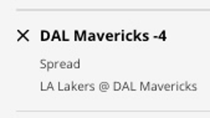 The Dallas Mavericks' vs. Los Angeles Lakers from DraftKings Sportsbook as of Sunday, Feb. 26th at 10 a.m. ET.