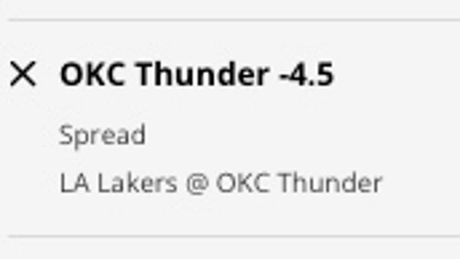 The Oklahoma City Thunder's odds vs. the Los Angeles Lakers from DraftKings Sportsbook as of Wednesday, March 1st at 2 p.m. ET.