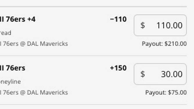 The Philadelphia 76ers' odds at Dallas Mavericks from DraftKings Sportsbook as of Thursday, March 2 at 11 a.m. ET.
