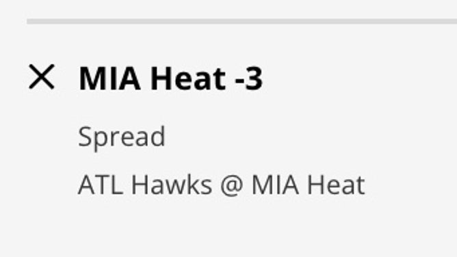 The Miami Heat's odds at the Atlanta Hawks from DraftKings Sportsbook as of Monday, March 6 at 2 a.m. ET.