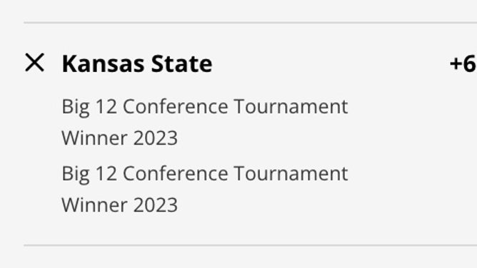 The Kansas State Wildcats' odds to win the Big XII conference tourney from DraftKings Sportsbook as of Tuesday, March 7th.