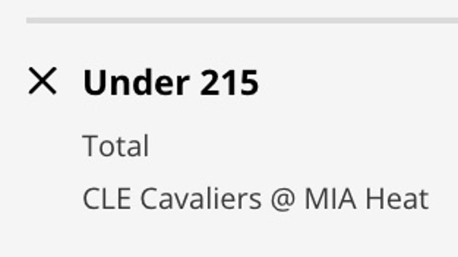 Odds for the UNDER in Cleveland Cavaliers at the Miami Heat from DraftKings Sportsbook as of Wednesday, March 8th at 10:45 a.m. ET.