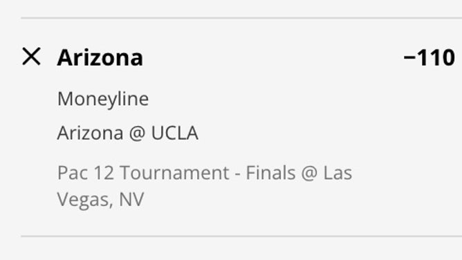 The Arizona Wildcats' odds at the UCLA Bruins in the Pac-12 Conference Tournament Championship from DraftKings Sportsbook.
