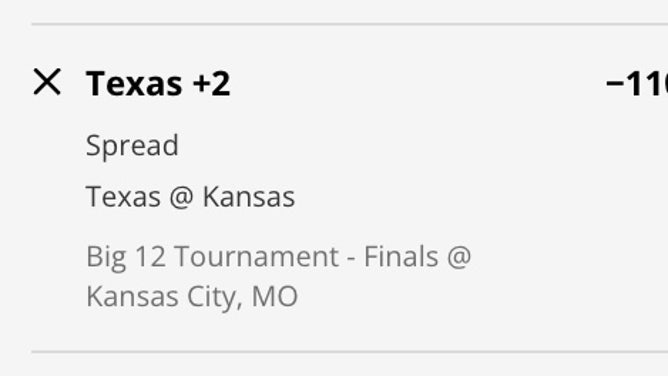 The Texas Longhorns' odds vs. the Kansas Jayhawks in the Big XII Conference Tournament Championship from DraftKings Sportsbook.