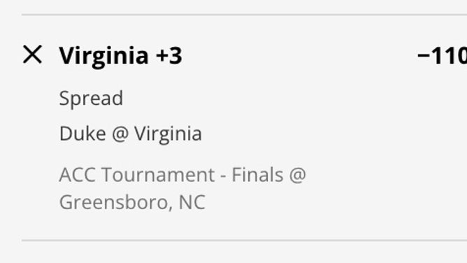 The Virginia Cavaliers' odds vs. the Duke Blue Devils in the ACC Conference Tournament Championship from DraftKings Sportsbook.