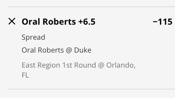 The Oral Roberts Golden Eagles' odds vs. the Duke Blue Devils in the East Region of 2023 March Madness from DraftKings Sportsbook.