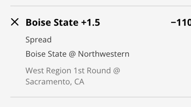 The Boise State Broncos' odds at the Northwestern Wildcats in the West Region of 2023 March Madness from DraftKings Sportsbook.