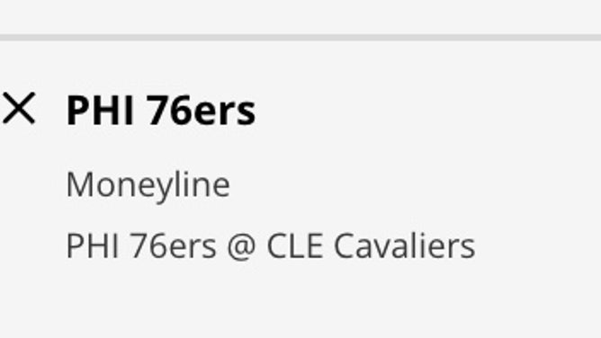 The Philadelphia 76ers' odds at the Cleveland Cavaliers from DraftKings Sportsbook as of Wednesday, March 15th at 2:30 p.m. ET.