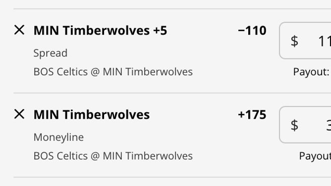 The Minnesota Timberwolves' odds vs. the Boston Celtics from DraftKings Sportsbook as of Wednesday, March 15 at 2:45 p.m. ET.