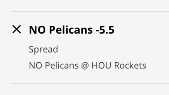 The New Orleans Pelicans' odds at the Houston Rockets from DraftKings Sportsbook as of Friday, March 17th at 10:45 a.m. ET.