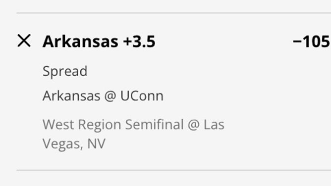 The Arkansas Razorbacks' odds vs. the UConn Huskies in the Sweet 16 of the 2023 NCAA Tournament from DraftKings Sportsbook.