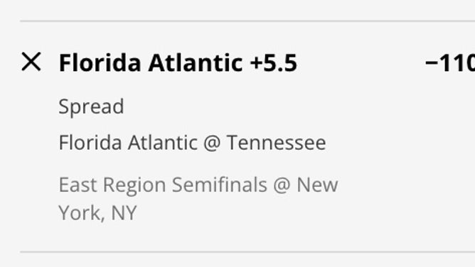 The Florida Atlantic Owls' odds vs. the Tennessee Volunteers in the Sweet 16 of the 2023 NCAA Tournament from DraftKings Sportsbook.