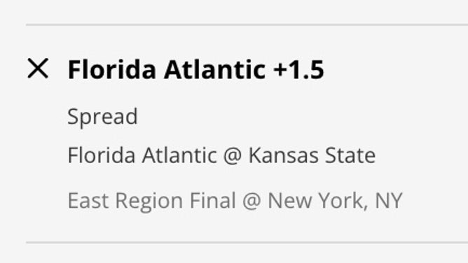 The Florida Atlantic Owls' odds vs. Kansas State Wildcats in the Elite Eight of the 2023 NCAA Tournament from DraftKings Sportsbook.