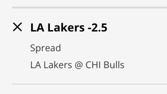 The Los Angeles Lakers' odds at the Chicago Bulls from DraftKings Sportsbook.