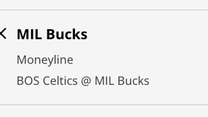 The Milwaukee Bucks' odds vs. the Boston Celtics from DraftKings as of 3:15 p.m. Thursday, March 30th.