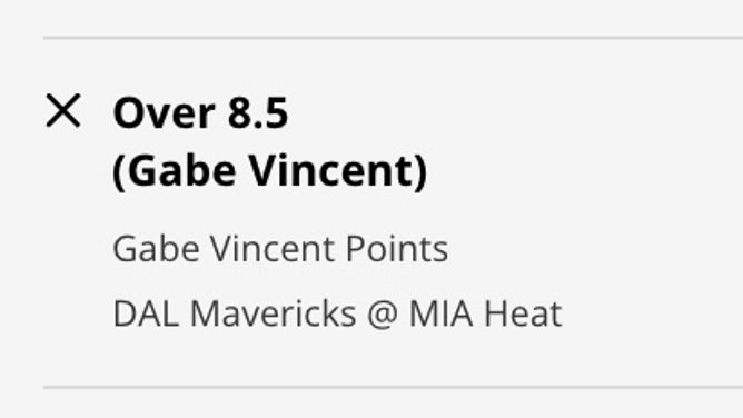 Miami Heat G Gabe Vincent's point prop odds from DraftKings Sportsbook at 3:45 p.m. ET on Saturday, April 1st.