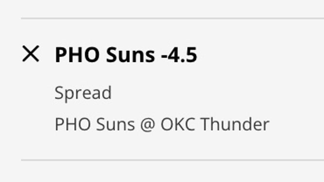 The Phoenix Suns' odds at the Oklahoma City Thunder from DraftKings Sportsbook as of Saturday, April 1st at 10:10 p.m. ET.