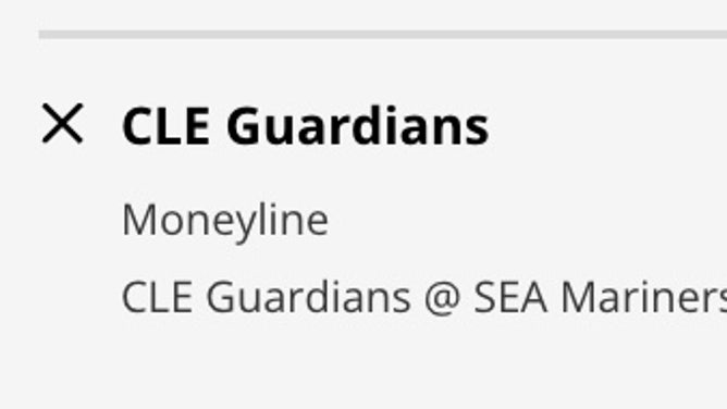 The Cleveland Guardians' odds at the Seattle Mariners from DraftKings Sportsbook.