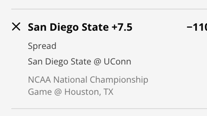 The San Diego State Aztecs' odds vs. the UConn Huskies from DraftKings Sportsbook as of Monday, April 3rd at 5:15 a.m. ET.