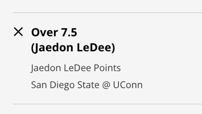 Odds for the Over in San Diego State F Jaedon LeDee's point prop at the 2023 NCAA National Championship from DraftKings.