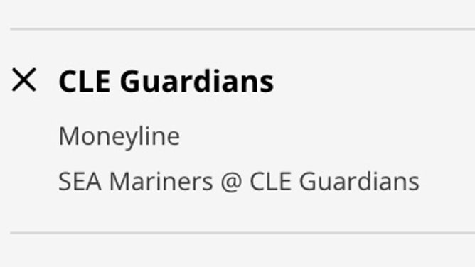 The Cleveland Guardians' odds vs. the Seattle Mariners from DraftKings Sportsbook as of Saturday, April at 1:20 p.m. ET