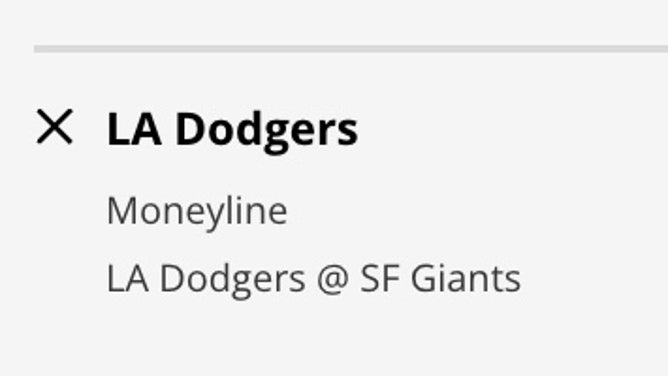 The LA Dodgers' moneyline odds vs. the San Francisco Giants on Monday, April 10 from DraftKings.