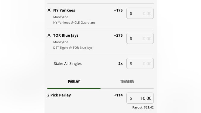 Odds for a 2-team parlay as of Tuesday, April 11th at 5 a.m. ET from DraftKings Sportsbook.