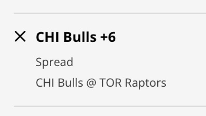 The Chicago Bulls' spread odds at the Toronto Raptors from DraftKings.