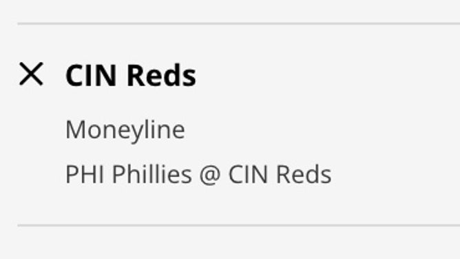 The Cincinnati Reds' odds vs. the Philadelphia Phillies from DraftKings as of 10:30 a.m. ET on Thursday, April 13th.