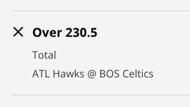 Odds for the OVER in Hawks-Celtics Game 1 of the NBA Eastern Conference playoffs from DraftKings Sportsbook as of Friday, April 14th at 10:30 a.m. ET.
