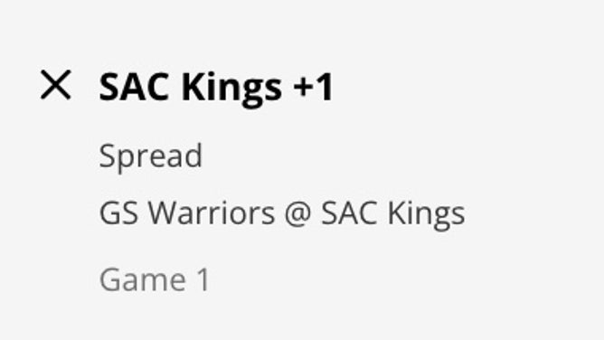 The Sacramento Kings' odds vs. the Golden State Warriors for Game 1 of their playoff series at DraftKings as of 11:35 a.m. ET on Saturday, April 15th.