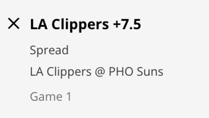 The Los Angeles Clippers' odds at the Phoenix Suns in Game 1 from DraftKings Sportsbook.