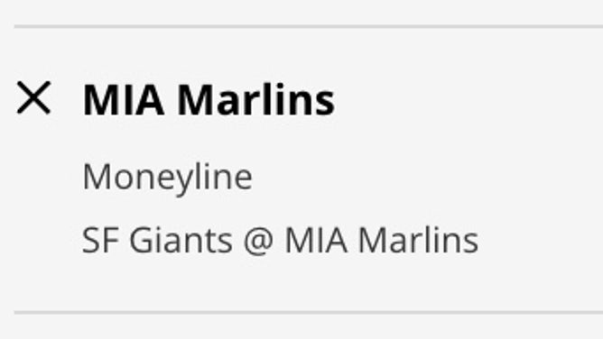 The Miami Marlins' odds vs. the San Francisco Giants as of 11:30 a.m. ET on Monday, April 17th from DraftKings.