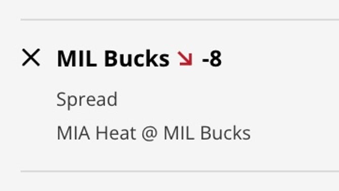 The Milwaukee Bucks' odds vs. the Miami Heat in Game 2 from DraftKings.