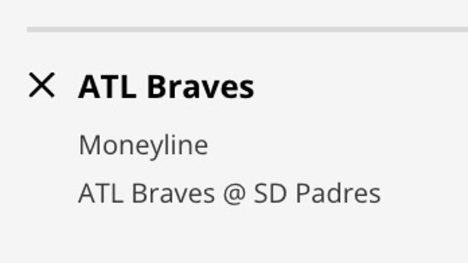 The Atlanta Braves' odds at the San Diego Padres on Wednesday, April 19th from DraftKings as of 10:12 a.m. ET.