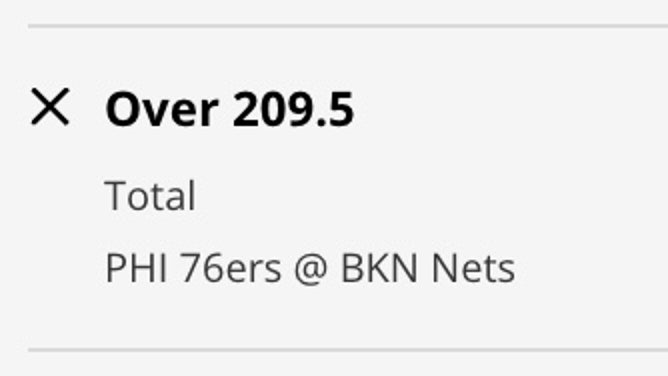 Odds for the OVER in the 76ers at Nets Game 3 from DraftKings Sportsbook as of 12:10 p.m. ET on Thursday, April 20th.