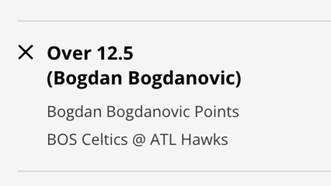 Odds for Hawks SG Bogdan Bogdanović's Over on his points prop vs. the Celtics in Game 3 at DraftKings Sportsbook.