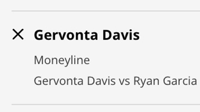 Gervonta Davis's moneyline odds vs. Ryan Garcia in Las Vegas on Saturday, April 22nd from DraftKings Sportsbook.