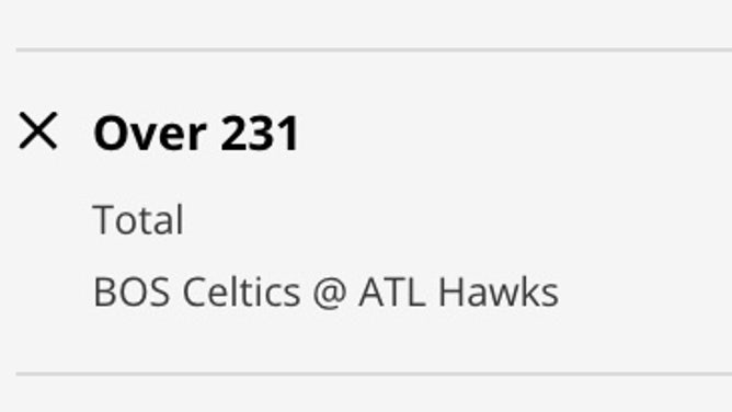 Odds for the OVER in Celtics at the Hawks Game 4 from DraftKings as of 2 p.m. ET Sunday, April 23rd.