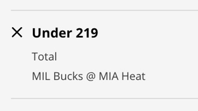 Odds for the UNDER in Bucks-Heat Game 4 from DraftKings.